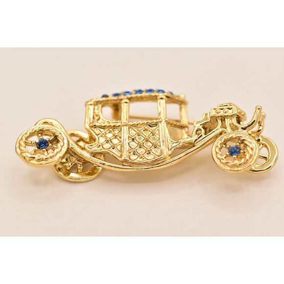 Danecraft Vintage Car Pin Brooch Crystal Classic Antique Show Gold NOS BinA18 - Picture 5 of 12